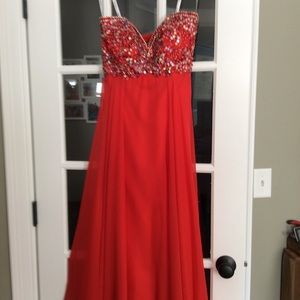 Size 6 Red with Sequins prom dress